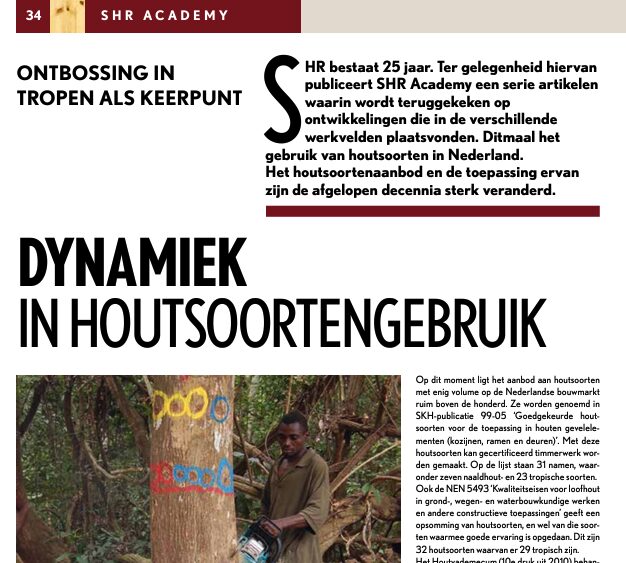 25 jaar dynamiek in houtsoortengebruik